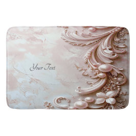 Alfombrilla De Baño Pink Ornate Pearl and Floral Bath Mat