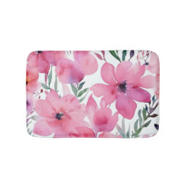 Alfombrilla De Baño Pink Petals | Watercolor Floral Painted Flowers