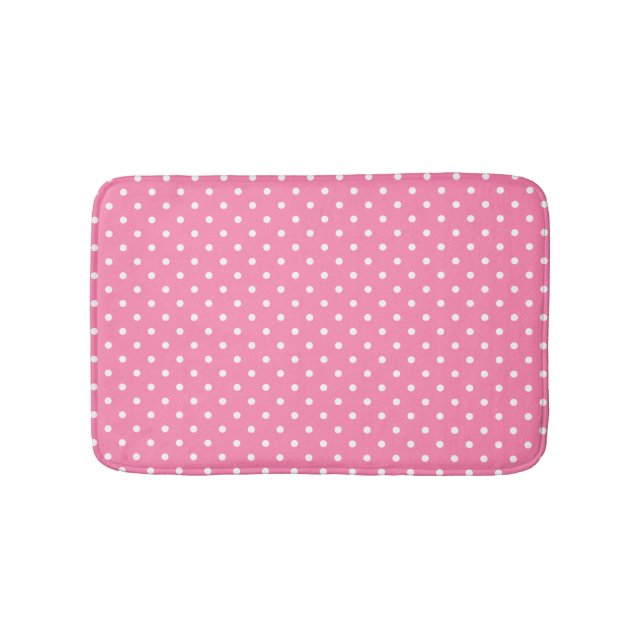 Alfombrilla De Baño Pink Polka Dots Bath Mat (Anverso)