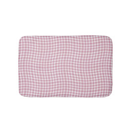 Alfombrilla De Baño Pink White Plaid Checker Seamless Pattern