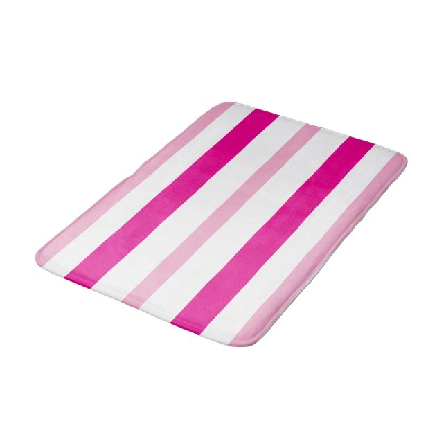 Alfombrilla De Baño Pink White Summer Stripes (Angular)