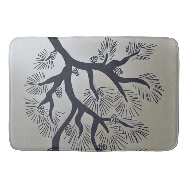 Alfombrilla De Baño Pino moderno y conos de pino (Anverso)