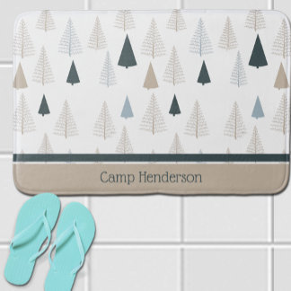 Alfombrilla De Baño Pinos primitarios en blanco