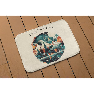 Alfombrilla De Baño Pinos y picos nórdicos, personalizado