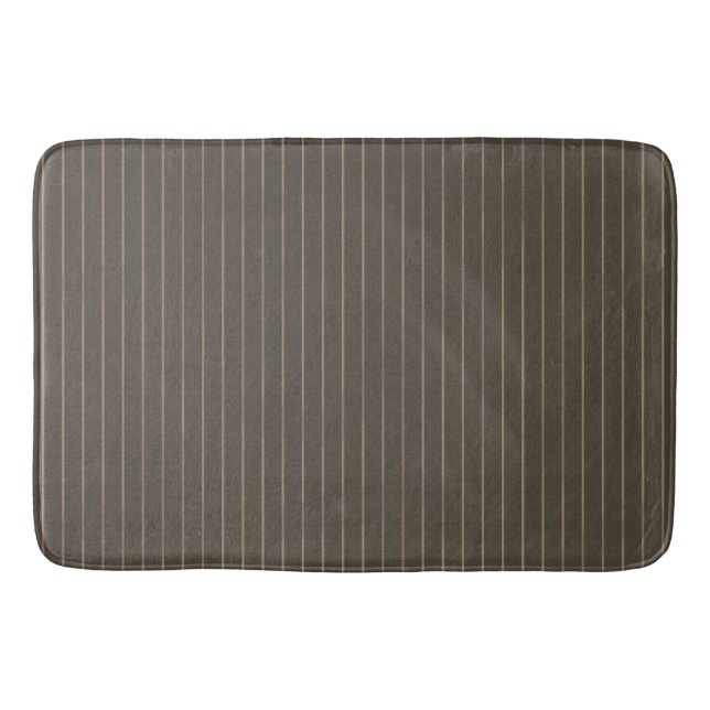 Alfombrilla De Baño Pinstripes retro marrones (Anverso)