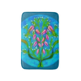 Alfombrilla De Baño Pintado acrílico de flores de playa