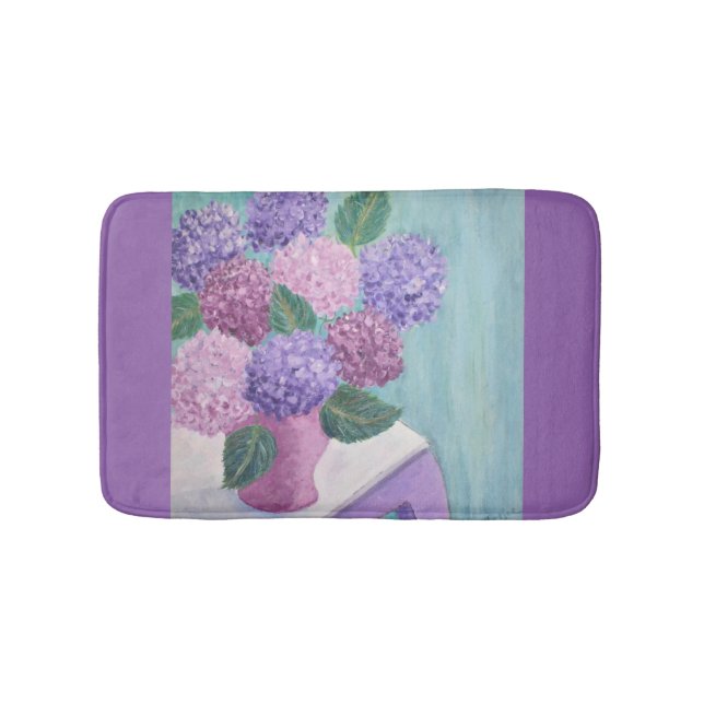 Alfombrilla De Baño Pintado de Hydrangea Lush (Anverso)