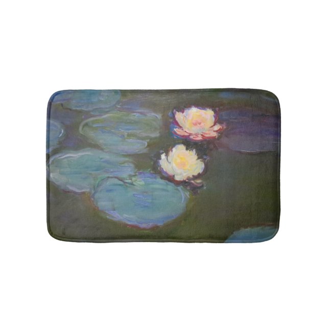 Alfombrilla De Baño Pintado de naves acuáticas de Monet Water Lily Lil (Anverso)