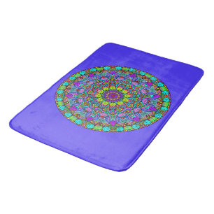 Alfombrilla De Baño Pintado manual Mandala Clock Face 4