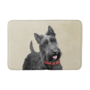 Alfombrilla De Baño Pintado Terrier Escocés - Arte Perro Original