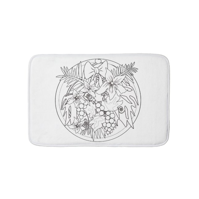 Alfombrilla De Baño Pintar la imagen uno mismo un patrón tropical (Anverso)