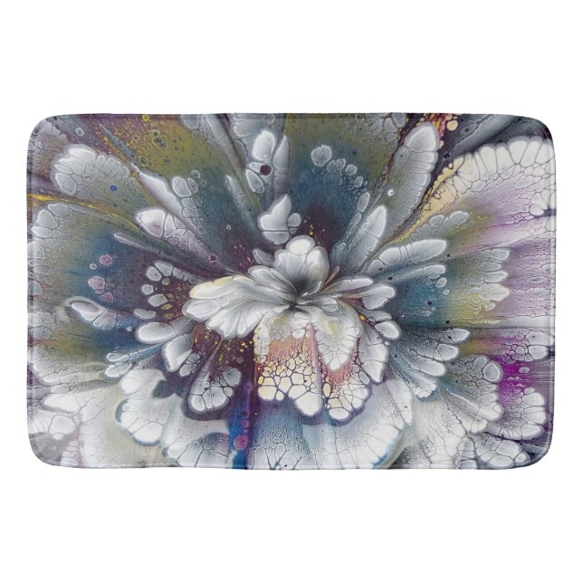 Alfombrilla De Baño Pintura acrílica azul blanco, negro, naval (Anverso)