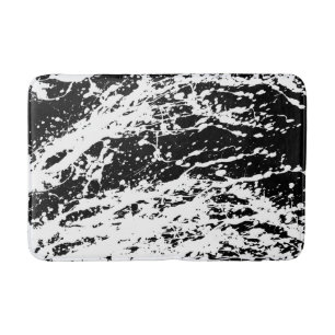 Alfombrilla De Baño Pintura angustiada en blanco y negro