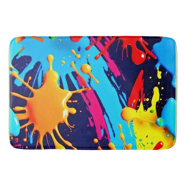 Alfombrilla De Baño Pintura animada de neón en expresión fluida (Anverso)