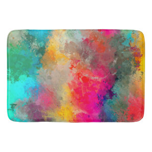 Alfombrilla De Baño Pintura colorida salpicada en concreto