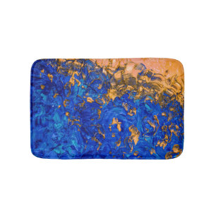 Alfombrilla De Baño Pintura de acrílico amarillo dorado con cobalto az