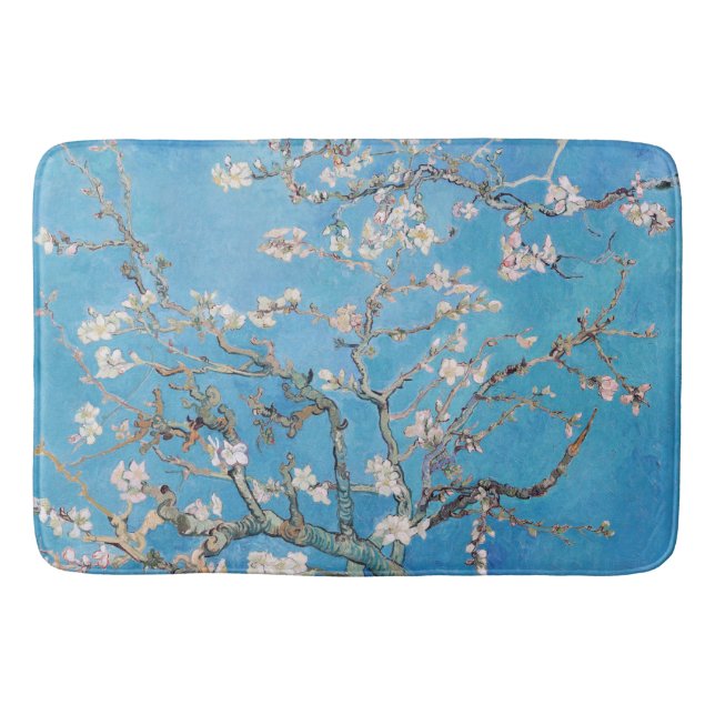 Alfombrilla De Baño Pintura de arte de Almond Blossoms Blue Vincent va (Anverso)