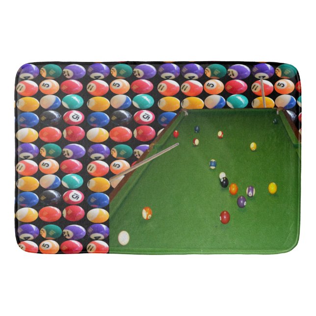 Alfombrilla De Baño Pintura De Baloncesto Con Bolas Y Cubos, (Anverso)