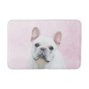 Alfombrilla De Baño Pintura de Bulldog francés (crema/blanco) - Arte 
