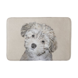 Alfombrilla De Baño Pintura de cachorro habanesa - Arte de perro origi