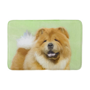 Alfombrilla De Baño Pintura de Chow Chow - Arte Perro Original.