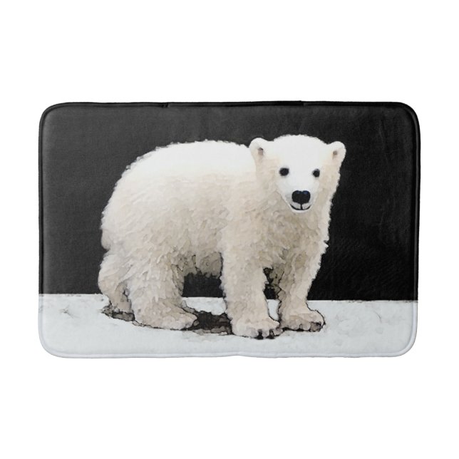 Alfombrilla De Baño Pintura de Cubo de Oso Polar - Arte de Vida Silves (Anverso)