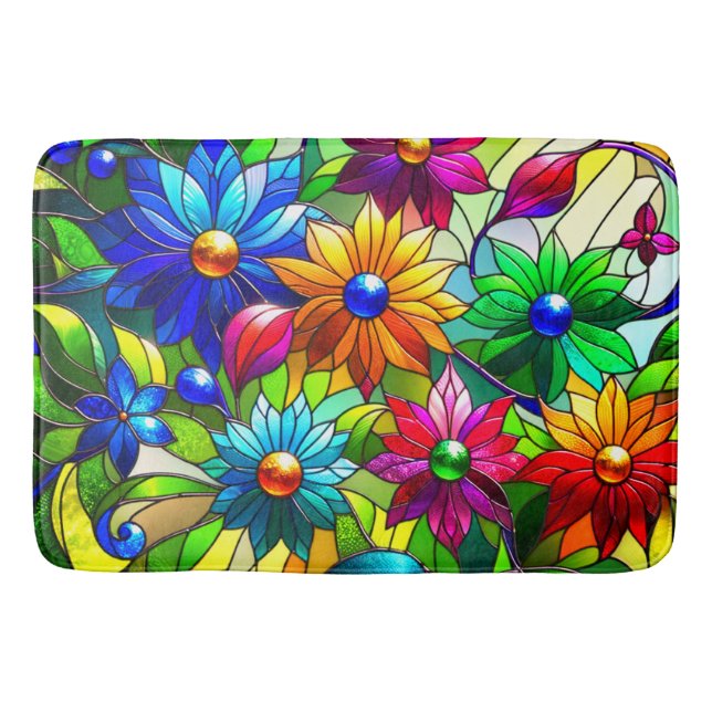 Alfombrilla De Baño Pintura de flores (Anverso)