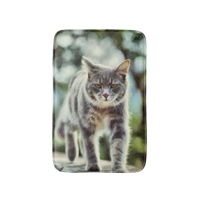 Alfombrilla De Baño Pintura de gato (Frente vertical)