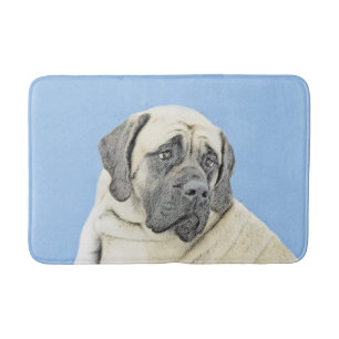 Alfombrilla De Baño Pintura de malvado inglés (Fawn) - Arte de perro