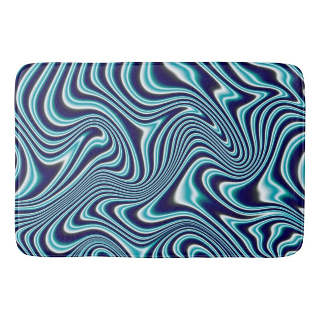 Alfombrilla De Baño Pintura de martillaje de fluido azul (Anverso)