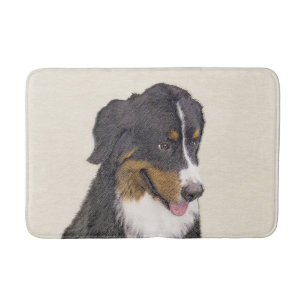 Alfombrilla De Baño Pintura de perro de montaña de Bernese - Arte de p
