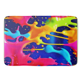 Alfombrilla De Baño Pintura de pintura de goteo colorida
