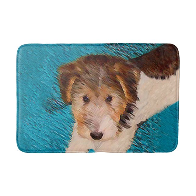 Alfombrilla De Baño Pintura de pipa de Fox Terrier - Arte Perro Origin (Anverso)