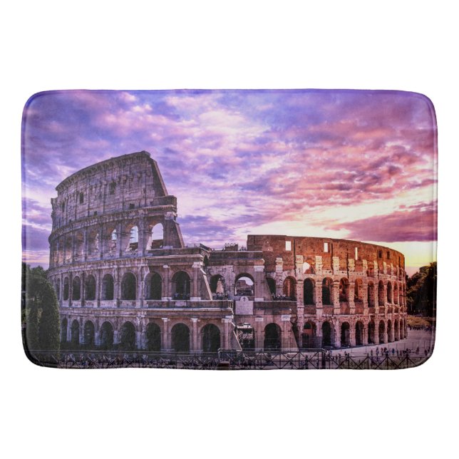 Alfombrilla De Baño Pintura del Coliseo en Roma al atardecer (Anverso)