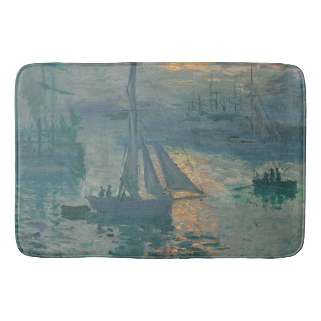 Alfombrilla De Baño Pintura del Impresionismo Marítimo Monet Sunrise (Anverso)