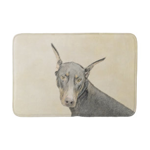 Alfombrilla De Baño Pintura Doberman Pinscher - Original Dog Art