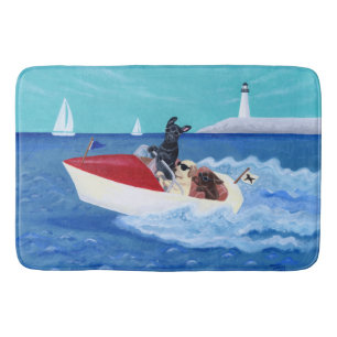 Alfombrilla De Baño Pintura fresca de Labradors del verano