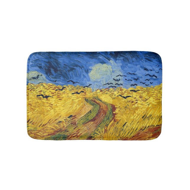 Alfombrilla De Baño Pintura impresionista de Van Gogh Wheat Fields (Anverso)