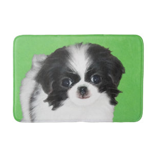 Alfombrilla De Baño Pintura japonesa de cachorro con chin - Arte origi
