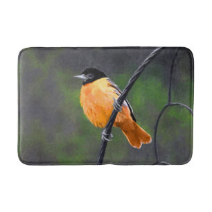 Alfombrilla De Baño Pintura Oriole - Arte original de aves