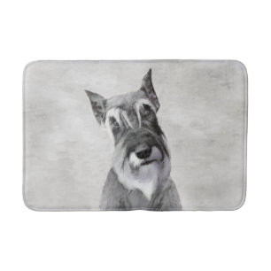 Alfombrilla De Baño Pintura Schnauzer (gigante) - Arte de perros