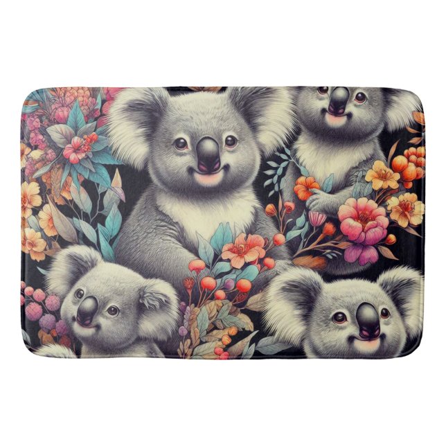 Alfombrilla De Baño Pintura vintage de Cute Koala (Anverso)
