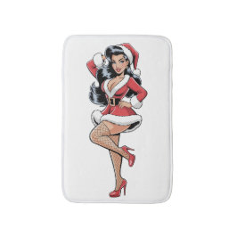 Alfombrilla De Baño Pinup Santa Babe