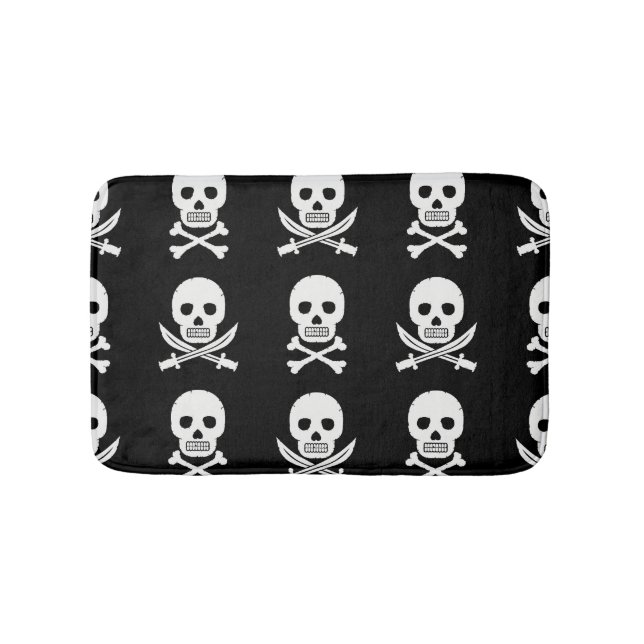 Alfombrilla De Baño Pirata Skulls Crossbone Seless Pattern (Anverso)