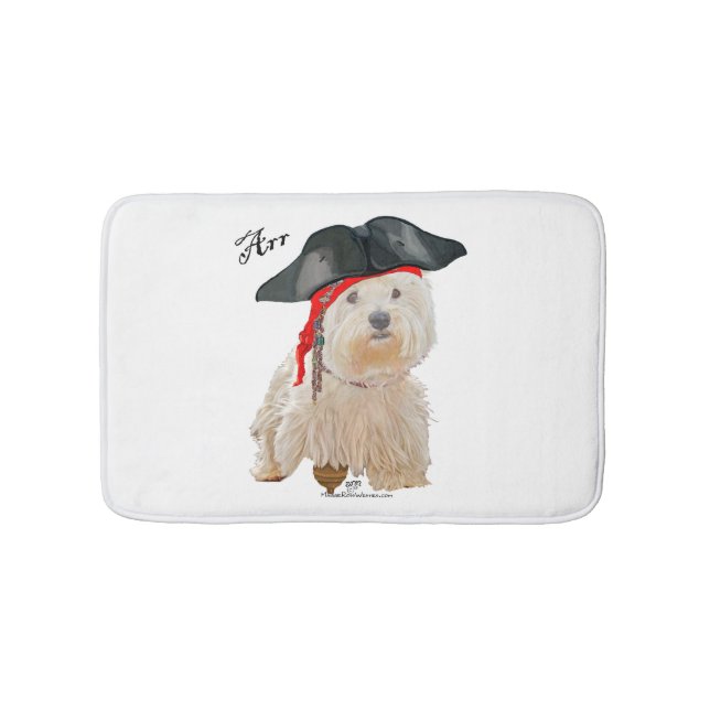 Alfombrilla De Baño Pirate Westie (Anverso)