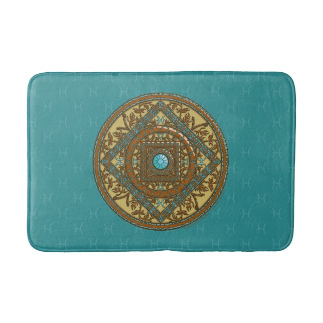 Alfombrilla De Baño Pisces Mandala Bath Mat (Anverso)