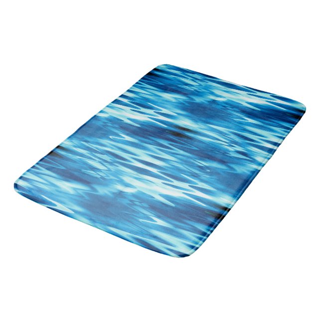 Alfombrilla De Baño Piscina de remolino abstracto de forma azul con gr (Angular)