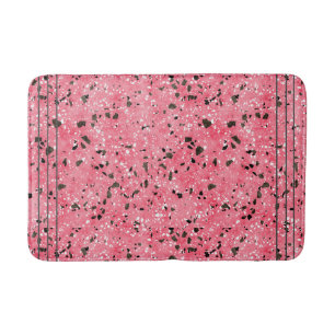 Alfombrilla De Baño Piso Bath Mat Terrazzo (rosa y negro)