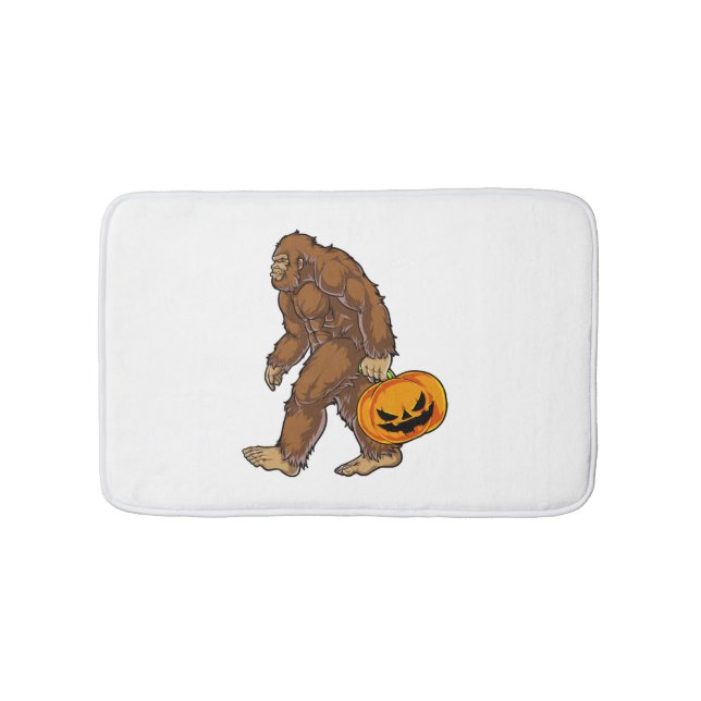 Alfombrilla De Baño Pisos delanteros Sasquatch con camiseta de calabaz (Anverso)