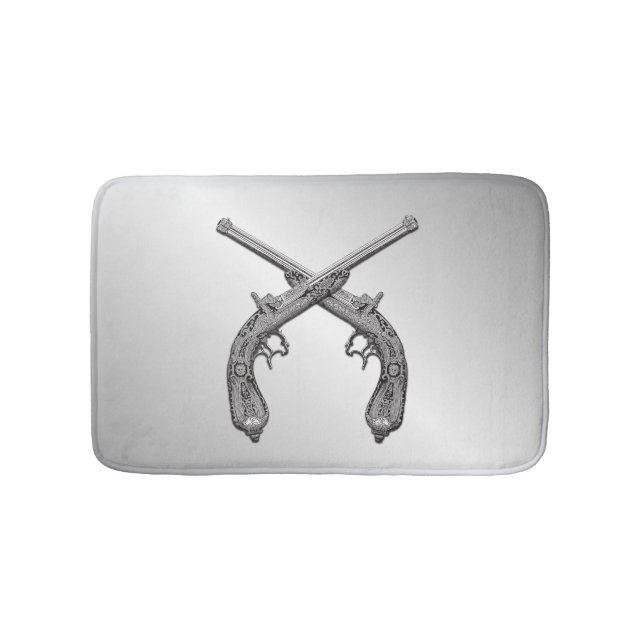 Alfombrilla De Baño Pistolas de duelo de plata (Anverso)